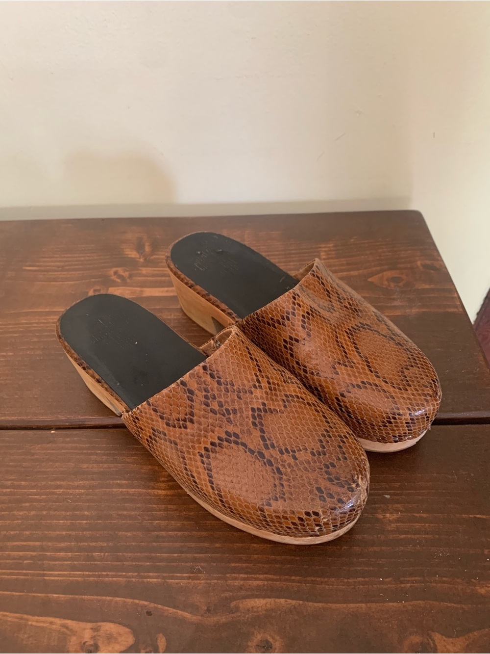 Charlotte Stone Martino snakeskin clogs 9